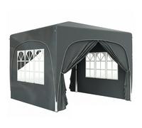 Outsunny 3 x 3m Pop-Up Gazebo Shelter, with Accessories - Dark Grey