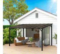 Outsunny 3 x 4.3m Pergola Kit Gazebo w/ UPF 50+ and Waterproof Polycarbonate Roof, Grey
