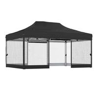Outsunny 3 x 4.5 m Pop Up Gazebo with Mesh Nettings, UPF50+ Heavy Duty Outdoor Garden Party Tent Marquee, Black
