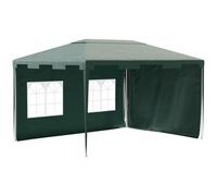 Outsunny 3 X 4 M Garden Gazebo Shelter Marquee Party Tent With 2 Sidewalls For Patio Yard Outdoor - Green