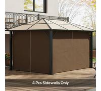 Outsunny 3 x 4(m) Universal Gazebo Replacement Sidewall Set, 4 Panels, Beige - Brown - Polyester - 205 x 352cm