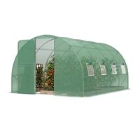 Outsunny 3 X 4 M Walk-In Polytunnel Greenhouse With 8 Windows, Garden Tunnel Green