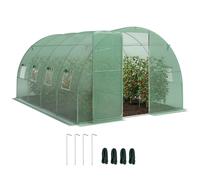 Outsunny 3 x 4 m Walk-in Polytunnel Greenhouse with Hinged Door and 8