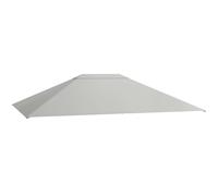 Outsunny 3 x 4m Gazebo Canopy Replacement Covers, Garden Gazebo Roof Replacement with Vents and Drain Holes, TOP COVER ONLY Light Grey