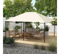 Outsunny 3 X 4M Gazebo Canopy Replacement Gazebo Roof Cover, Cream White