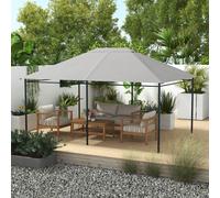 Outsunny 3 x 4m Gazebo Canopy Replacement Gazebo Roof Cover, Light Grey