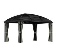 Outsunny 3 x 4m Hardtop Gazebo Aluminium Garden Pavilion Dark Grey