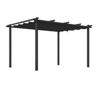 Outsunny 3 x 4m Aluminium Pergola with Retractable Roof Garden Gazebo Canopy