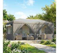 Outsunny 3 x 6 m Pop Up Gazebo, UPF50+ Wedding Party Tent Marquee, Dark Grey