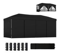Outsunny 3 X 6 M Pop Up Gazebo, Upf50+ Wedding Party Tent Marquee In Black Black