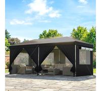 OUTSUNNY 3 x 6 m Pop Up Gazebo, UPF50+ Wedding Party Tent Marquee in Black Outsunny Black