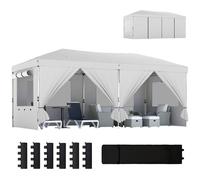 Outsunny 3 X 6 M Pop Up Gazebo, Upf50+ Wedding Party Tent Marquee In White White