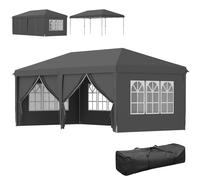 Outsunny 3 X 6 M Pop Up Gazebo With Sides And Windows In Grey Grey