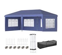 Outsunny 3 X 6M Garden Pop Up Gazebo, Height Adjustable In Blue Blue