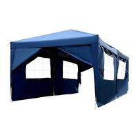 Outsunny 3 X 6M Garden Pop Up Gazebo Height Adjustable Marquee Party Tent Wedding Water Resistant Awning Canopy With Free Storage Bag Blue