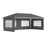 OUTSUNNY 3 x 6m Garden Pop Up Gazebo, Height Adjustable in Grey Outsunny Grey