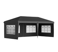 3 x 6m Heavy Duty Gazebo Marquee Party Tent with Storage Bag Outsunny Black One Size