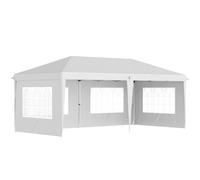 Outsunny 3 x 6m Garden Pop Up Gazebo - White, White