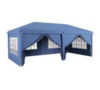 Outsunny 3 x 6m Pop-Up Gazebo, with Curtain Walls and Windows - Blue