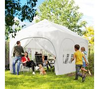 Outsunny 3 x 6m Pop Up Gazebo with Sides, Peak Top Garden Party Tent Marquee