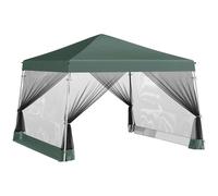 Outsunny 3 x3 x2.6m Folding Pop-up Garden Gazebo W/Mosquito Netting Green | TJ Hughes