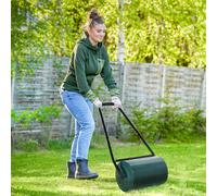 Outsunny 30cm Metal Water/Sand Filled Heavy Duty Garden Lawn Roller Green