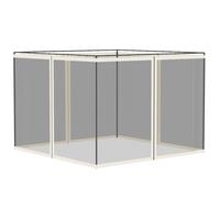 Outsunny 302 x 207cm Universal Replacement Gazebo Mesh Netting Screen Walls - White - Polyester Fabric, Nylon Mesh - 302 cm x 207 cm