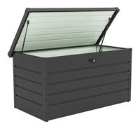 Outsunny 311L Galvanised Steel Garden Storage Box - Dark Grey