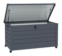 Outsunny 331 Litre Garden Storage Box Waterproof Lockable Wheels Dark Grey