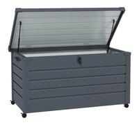 Outsunny 331L Waterproof Garden Storage Box with Wheels, Heavy-Duty Outdoor Deck Box Chest for Patio Cushions & Tools, Dark Grey Aosom UK