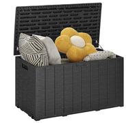 Outsunny 336 Litre Garden Storage Box, Water-resistant Heavy Duty Double Wall Plastic Container, Extra Large Outdoor Garden Furniture Organizer, Deck Cushion Chest with Wheels and Handles, Black