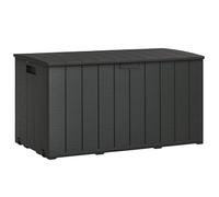 Outsunny 336 Litre Rolling Outdoor Garden Storage Box, Plastic Container, Black