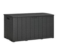 Outsunny 336L Extra Large Garden Storage Box, Water-Resistant Heavy-Duty Plastic Patio Cushion Chest with Wheels & Handles, Black Aosom UK