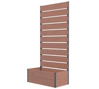 Outsunny 34 x 69.5cm Garden Planter Box, Back Trellis Design for Small Spaces, Balcony and Patio Gardening, Light Brown Aosom UK