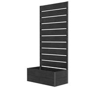 Outsunny 34 x 69.5cm Garden Planter Box with Back Trellis Design for Small Spaces, Balcony and Patio Gardening, Black Aosom UK