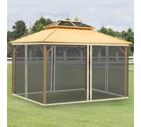 OUTSUNNY Universal Replacement Gazebo Mesh Netting Screen Walls Beige Outsunny Beige