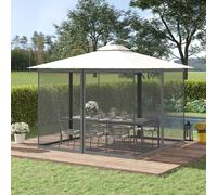 OUTSUNNY 352 x 207cm Universal Replacement Gazebo Mesh Netting Screen Walls in Dark Grey | Size: 352 x 207 cm Outsunny Dark Grey 352 x 207 cm