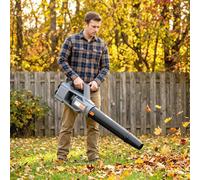 Outsunny 36V Leaf Blower Cordless with 2 x 4000mAh Batteries & Charger - Cordless Leaf Blower - 111.6L x 15W x 28H cm - Light Grey