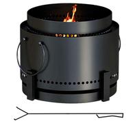 Outsunny 37cm Smokeless Wood Burning Firepit Metal Fire Pit, Black