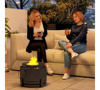 OUTSUNNY 37cm Smokeless Wood Burning Firepit Metal Fire Pit in Dark Grey Outsunny Dark Grey