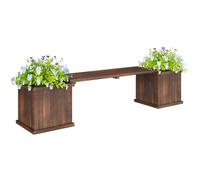 Outsunny Wooden Garden Planter & Bench Combination Garden Raised Bed