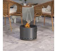 OUTSUNNY 38cm Smokeless Wood Burning Firepit Metal Fire Pit, Dark Grey Outsunny Dark Grey
