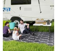 OUTSUNNY 3ft Folding Camping Table with 2 Adjustable Height in White Outsunny White