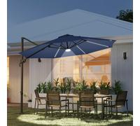 OutSunny Parasol with LED Solar Light Blue