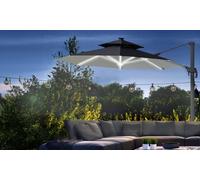 Outsunny 3m Cantilever Roma Parasol with LED Solar Lights