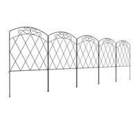 Outsunny 3m Decorative Metal Garden Fence - Diamond and Swirl Pattern