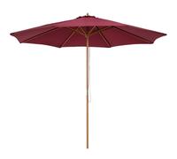 Outsunny 3m Fir Wooden Garden Parasol - Wine Red