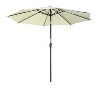 Outsunny 3m Outdoor Garden Umbrella, Tilting Garden Parasol with 8 Ribs, Crank Handle for Balcony and Garden Shade, Beige Aosom UK