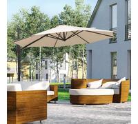 Outsunny 3m Roma Beige Cantilever Garden Umbrella