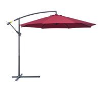 Outsunny 3M Water Resistant Terylene Hanging Parasol Wine Red